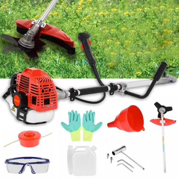 Aqyh 52cc Weed Wacker Gas Powered, String Trimmer/Edger and Brush Cutter Blade, 2-in-1 Multi Yard Care Tools, Extension Rod Included