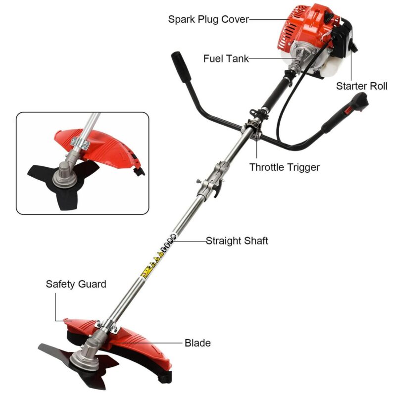 Aqyh 52cc Weed Wacker Gas Powered, 2 in 1 String Trimmer/Edger with Brush Cutter, Extension Rod Included - Image 3