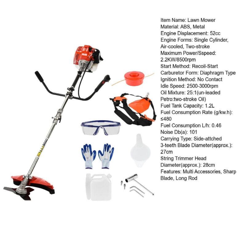 Aqyh 52cc Weed Wacker Gas Powered, 2 in 1 String Trimmer/Edger with Brush Cutter, Extension Rod Included - Image 9