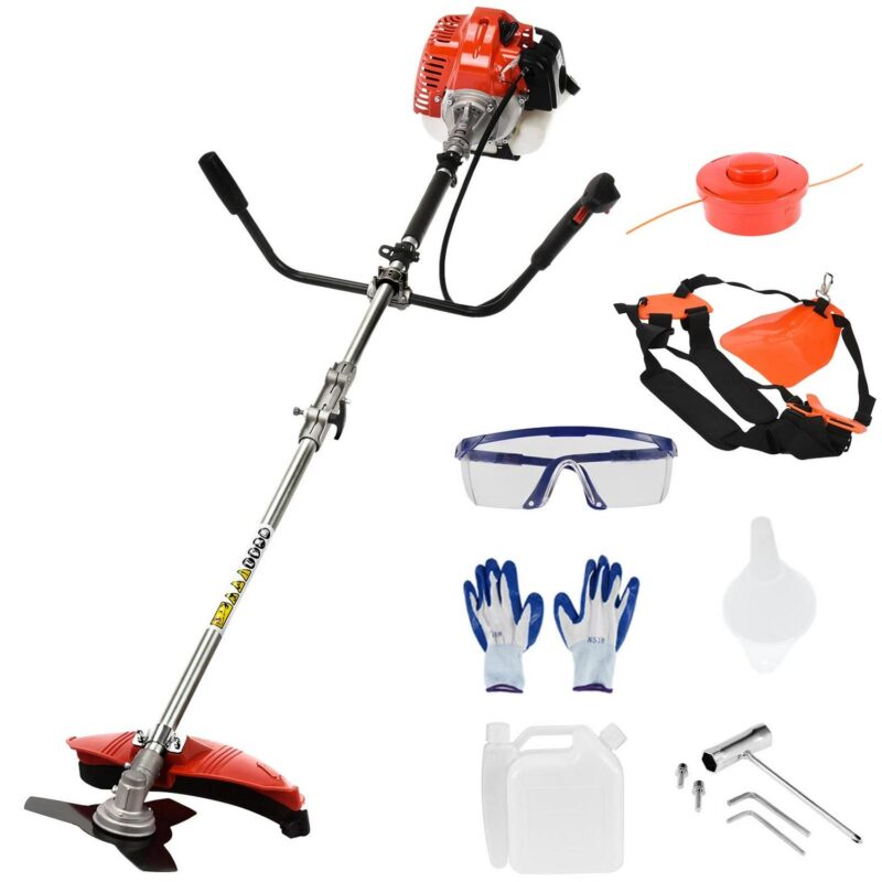 Aqyh 52cc Weed Wacker Gas Powered, 2 in 1 String Trimmer/Edger with Brush Cutter, Extension Rod Included