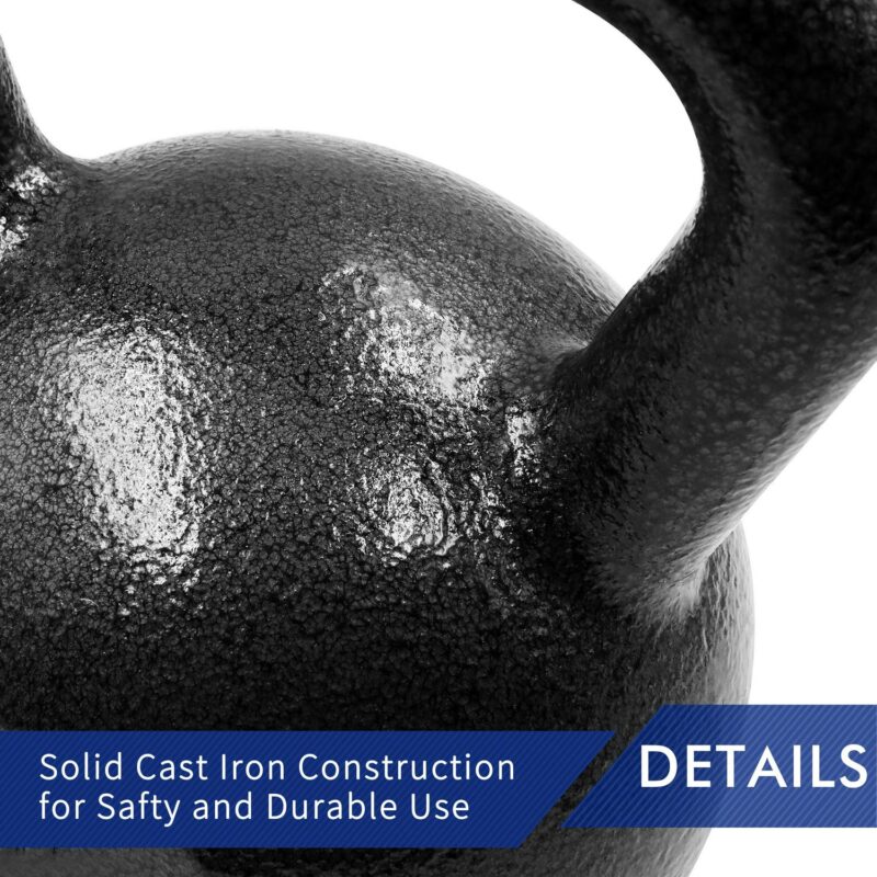 Athletic Works 30lb Kettlebell, Casting Iron, Durable Hammertone Finish, Black - Image 5