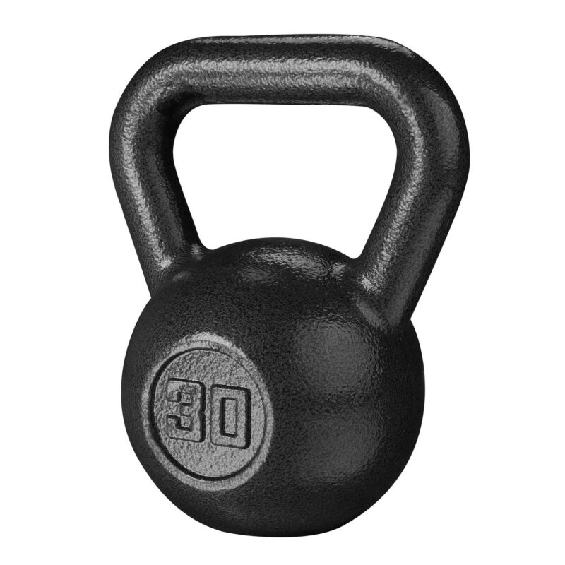 Athletic Works 30lb Kettlebell, Casting Iron, Durable Hammertone Finish, Black
