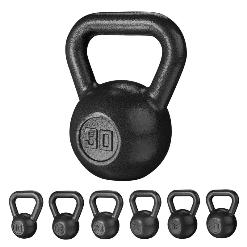Athletic Works 30lb Kettlebell, Casting Iron, Durable Hammertone Finish, Black - Image 9