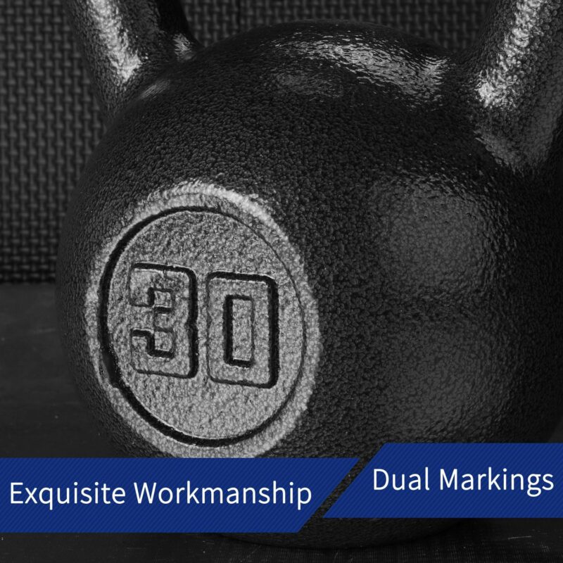 Athletic Works 30lb Kettlebell, Casting Iron, Durable Hammertone Finish, Black - Image 4