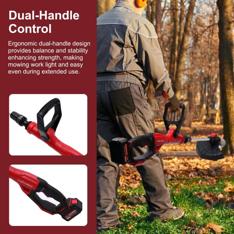 BAOKALER Cordless Brussless Weed Eaters with 4.0Ah 10C Battery, 18000RPM Grass String Trimmer for Wood Cutting Grass Cutting - Image 7