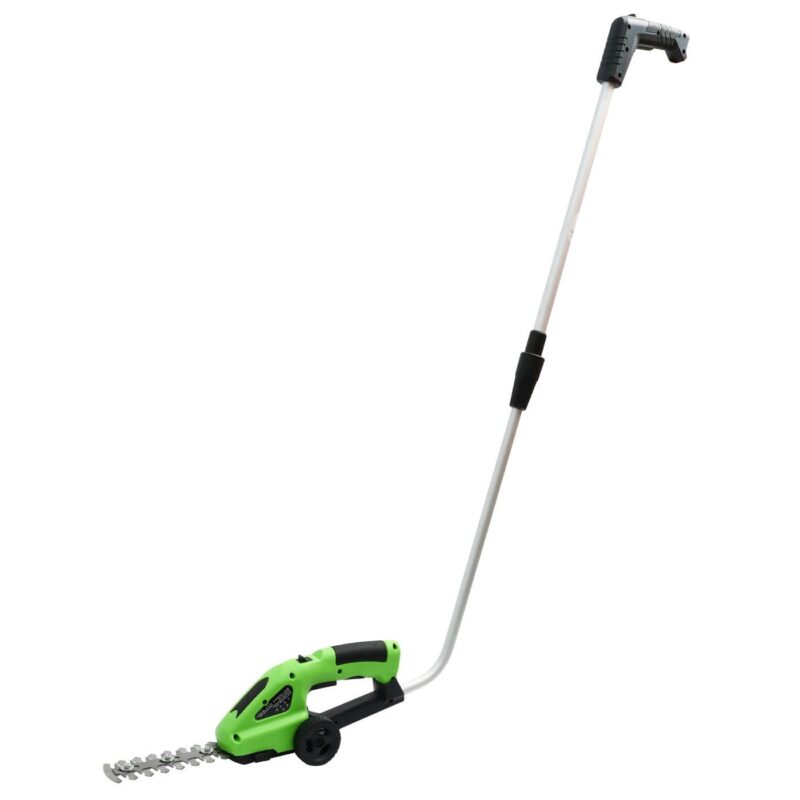 BAOKALER Outdoor Power Tools 7.2-Volt Lithium-Ion Cordless Grass Shear/Shrub Trimmer with Wheeled Extension Handle, 2 in 1 Hedge Trimmer with 2000mAh Rechargeable Lithium-Ion Battery, Green - Image 7