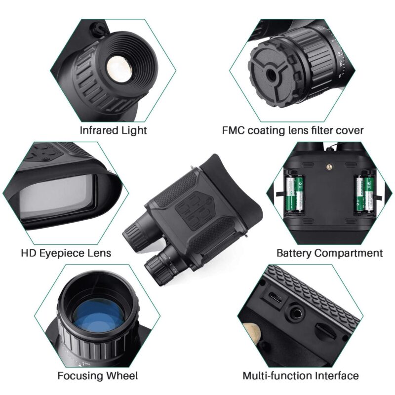 BEBANG 7X31 Night Vision Binoculars, HD Digital Infrared Night Vision Goggles, 1.67lb, 1300ft/400mm Night Vision and Day Range - Image 11