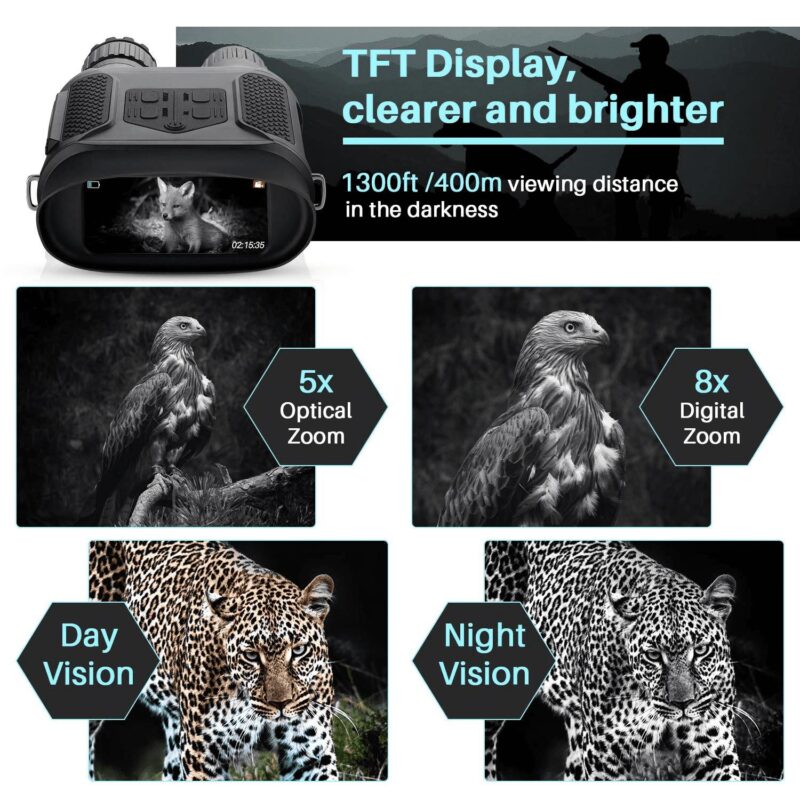 BEBANG 7X31 Night Vision Binoculars, HD Digital Infrared Night Vision Goggles, 1.67lb, 1300ft/400mm Night Vision and Day Range - Image 2