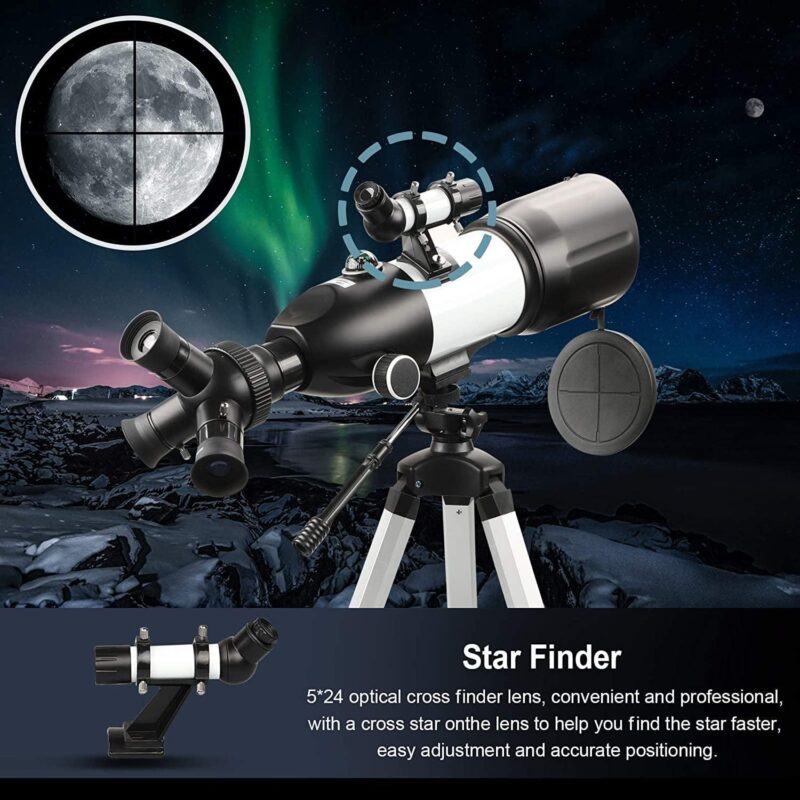 BEBANG Telescope for Adults Astronomy, 80mm Aperture Astronomical Telescope, 3 Rotatable Eyepieces Refractor Telescope with Tripod - Image 7