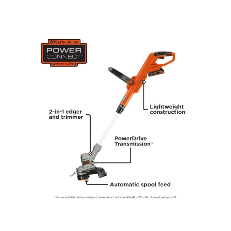 BLACK+DECKER 20-Volt Max* Lithium 12  String Trimmer and Edger with 2-Amp - Image 4
