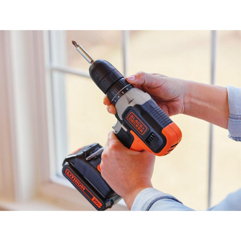 BLACK+DECKER 20-Volt MAX Lithium Cordless Drill, BCD702C1 - Image 3