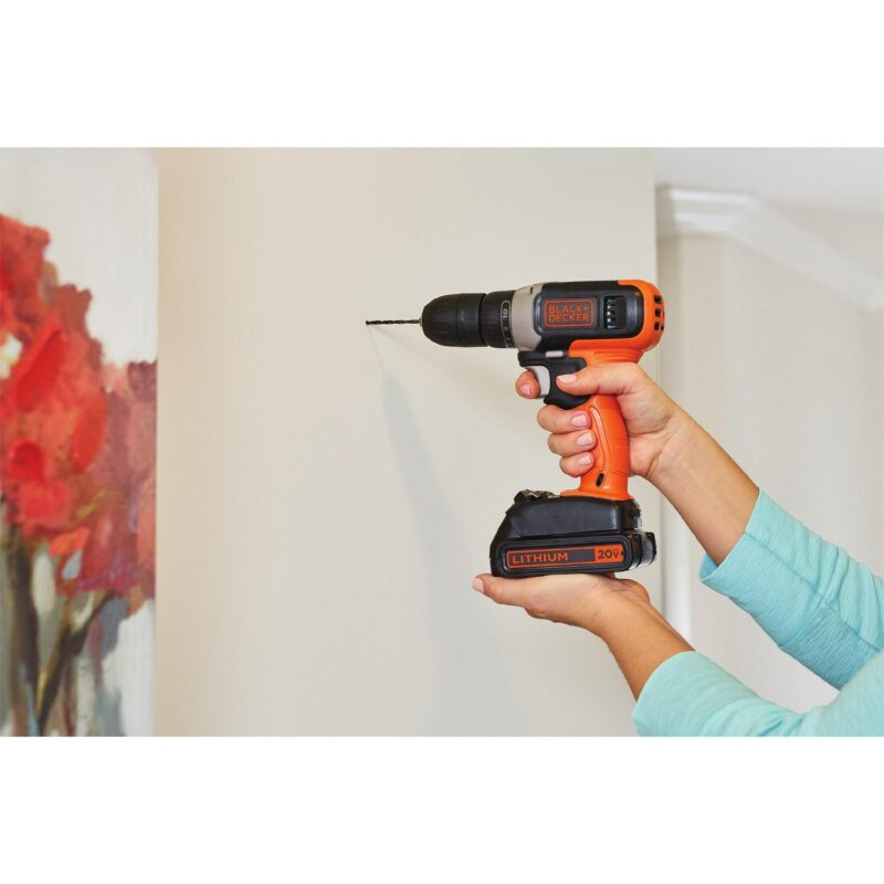 BLACK+DECKER 20-Volt MAX Lithium Cordless Drill, BCD702C1 - Image 5