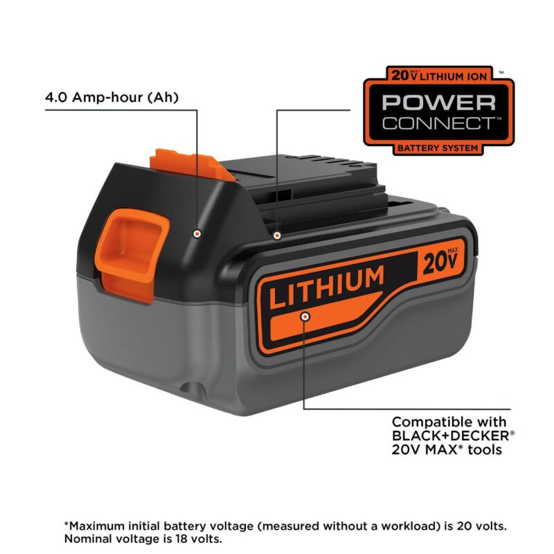 BLACK+DECKER 4.0 AH LITHIUM BATTERY PACK 20V LB2X4020 - Image 2