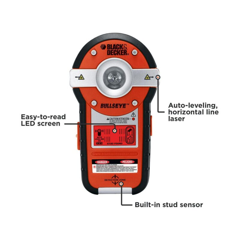 BLACK+DECKER BullsEye Auto-Leveling Laser with Stud Sensor, BDL190S - Image 4