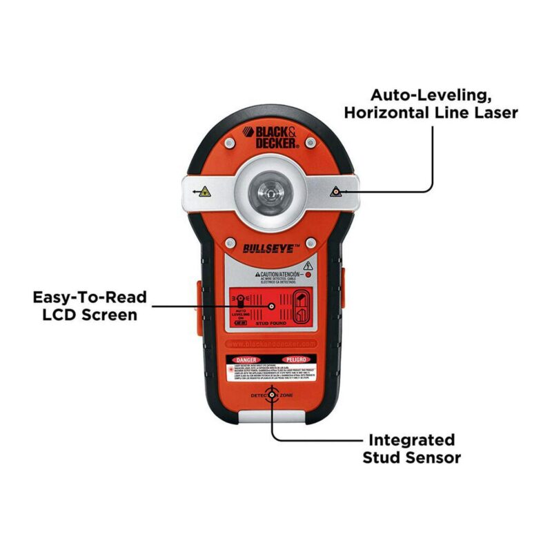 BLACK+DECKER BullsEye Auto-Leveling Laser with Stud Sensor, BDL190S - Image 8