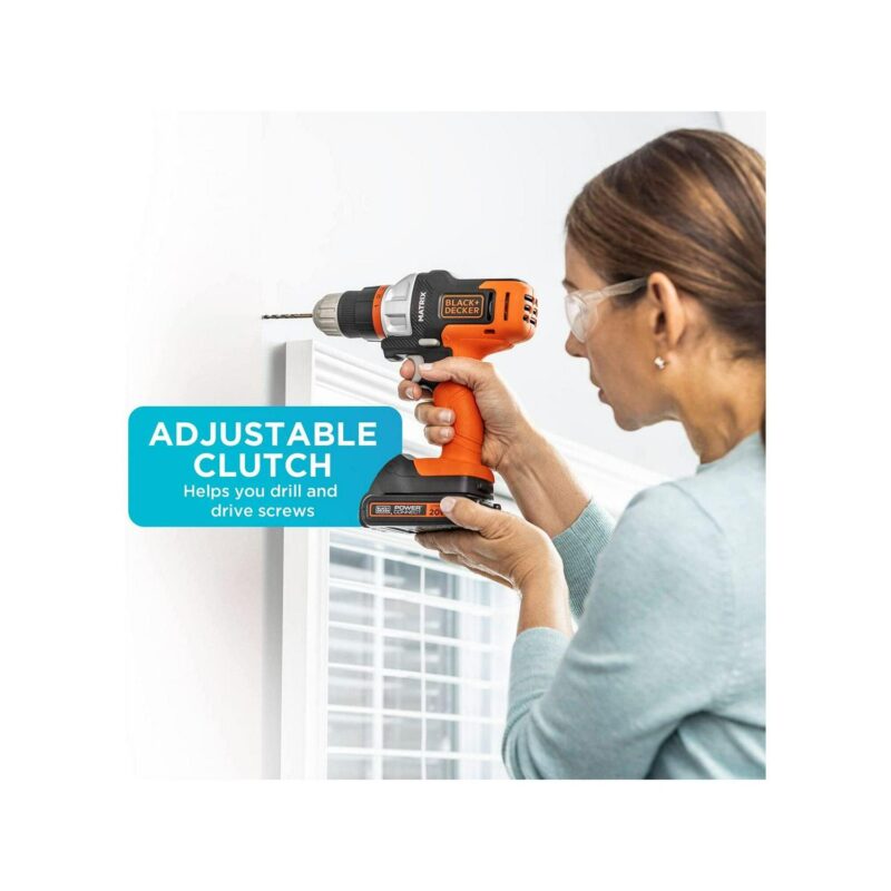 BLACK+DECKERa c BDCDMT120C 20V MAX* MATRIXa c Lithium Cordless Drill - Image 5