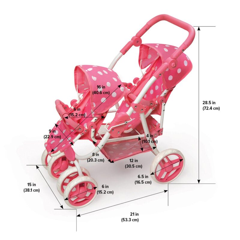 Badger Basket Convertible Double Doll Stroller - Image 3