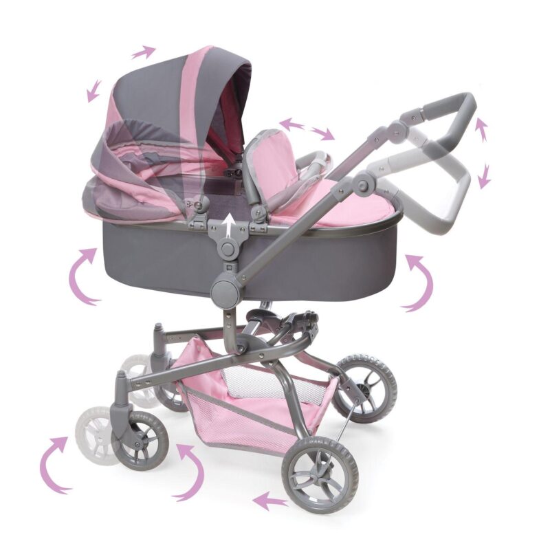 Badger Basket Daydream Multi-Function Single Doll Pram and Stroller - Image 10