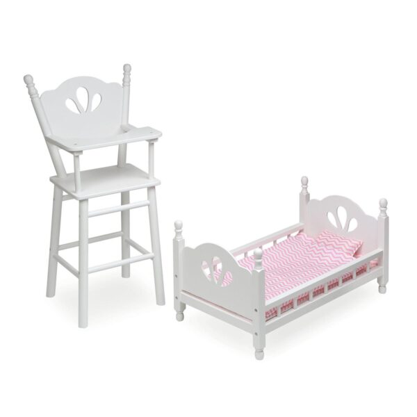 Badger Basket English Country Baby Doll Furniture High Chair/Bed Playset