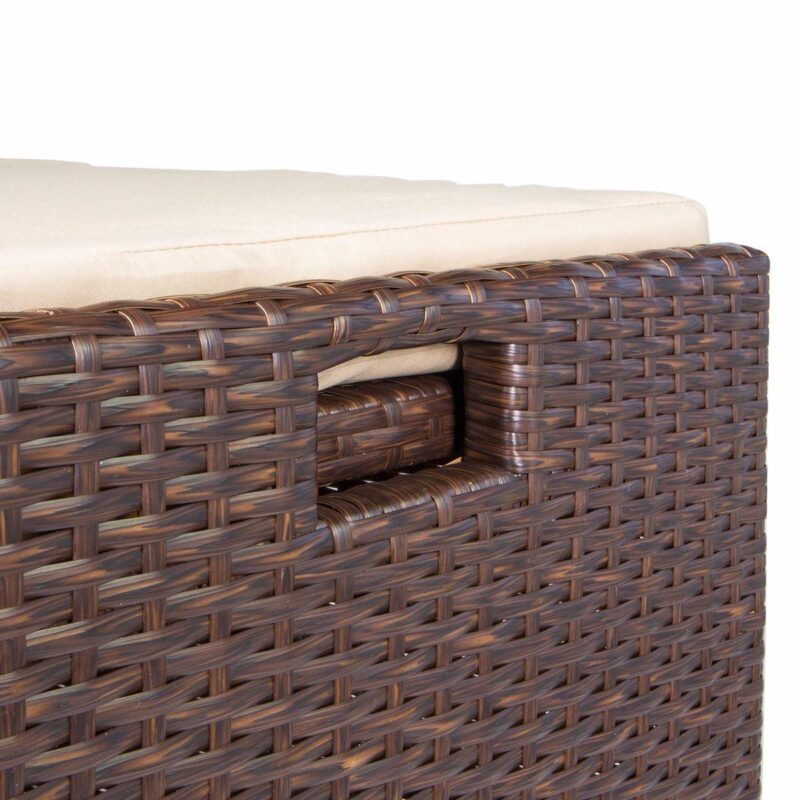Barton All-Weather Outdoor Patio Deck Box Storage Bench with Cushion Pad Water Resistance, Brown - Image 6
