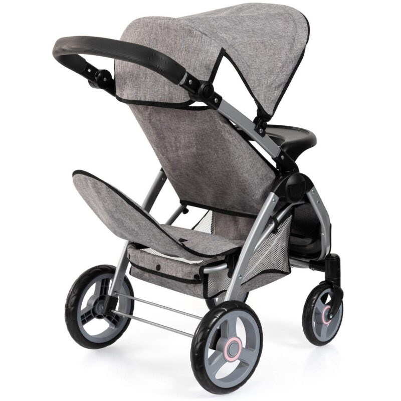 Bayer Design Dolls Twin Star Stroller - Grey, Pink, Butterfly - Image 2