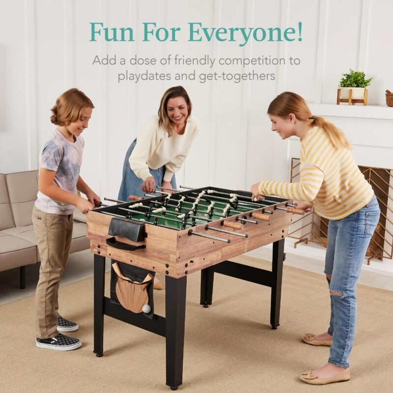 Best Choice Products 13-in-1 Combo Game Table Set w/ Ping Pong, Foosball, Basketball, Hockey, Archery - Natural - Image 2