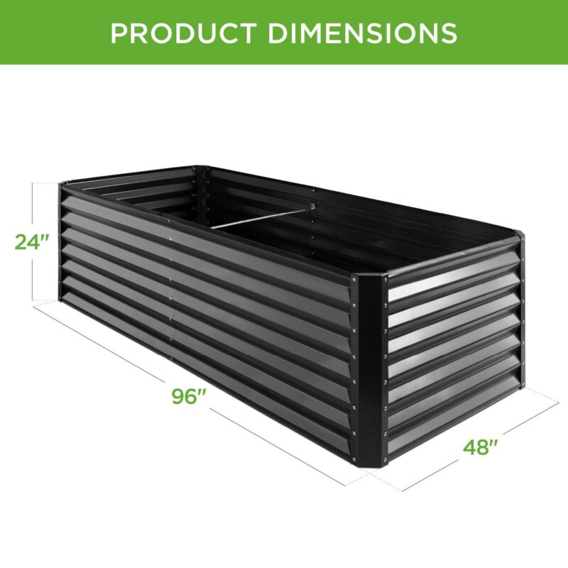 Best Choice Products 8x4x2ft Outdoor Metal Raised Garden Bed, Planter Box for Vegetables, Flowers, Herbs - Gray - Image 7