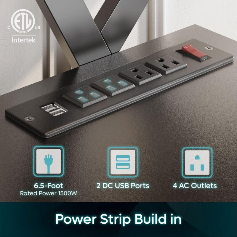 Bestier 70  TV Stand for TVs up to 75  with Power Outlets Gaming Entertainment Center with LED Light, Carbon Fiber - Image 3