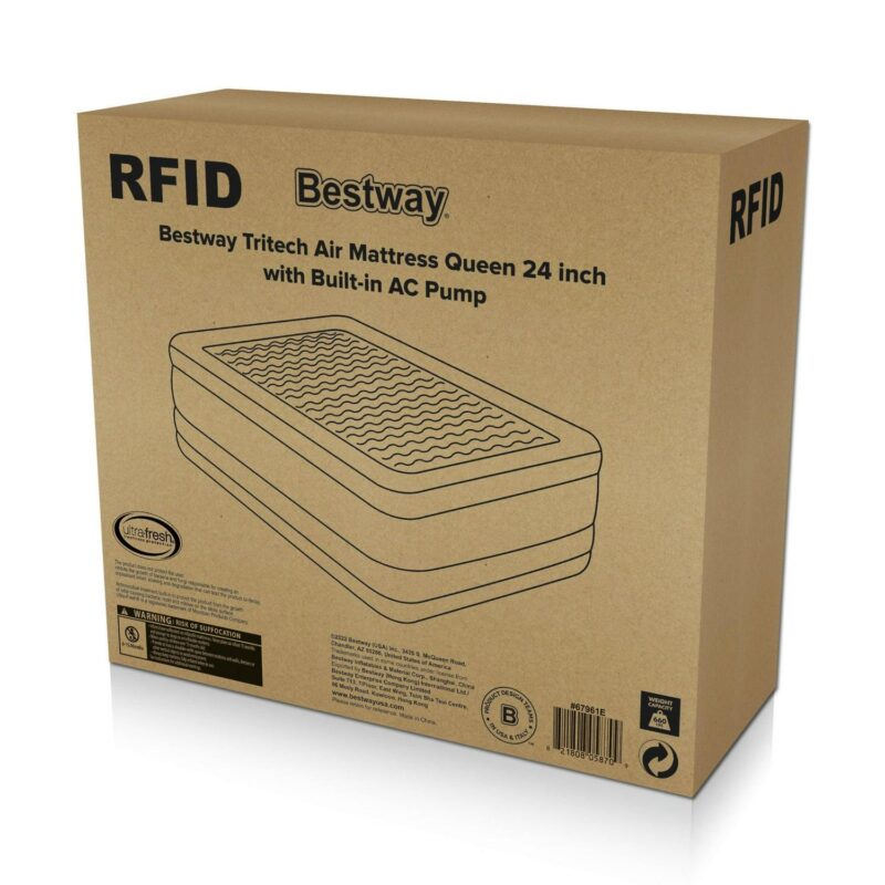 Bestway Tritech Air Mattress Queen 24  with Built-in AC Pump Included and Antimicrobial Coating - Image 10