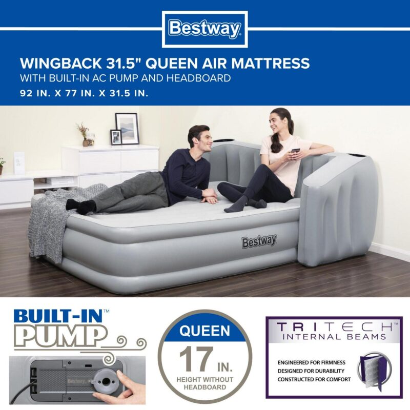 Bestway Wingback 17  Queen Air Mattress with Built-in Pump - Image 2