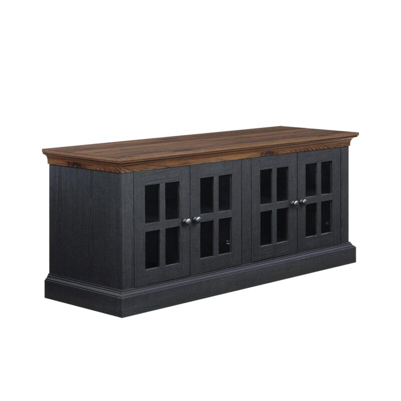 Better Homes and Gardens Canton 4- door TV Stand for TVa s up to 70a , Black/Light Honey Finish - Image 5