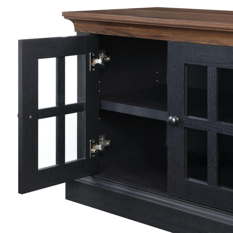 Better Homes and Gardens Canton 4- door TV Stand for TVa s up to 70a , Black/Light Honey Finish - Image 7