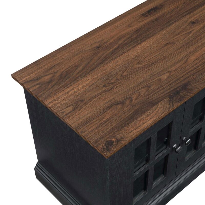 Better Homes and Gardens Canton 4- door TV Stand for TVa s up to 70a , Black/Light Honey Finish - Image 8