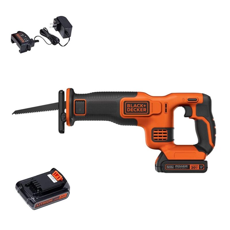 Black and Decker BDCR20C 20V MAX Brushed Lithium-Ion Cordless Reciprocating Saw Kit (1.5 Ah)