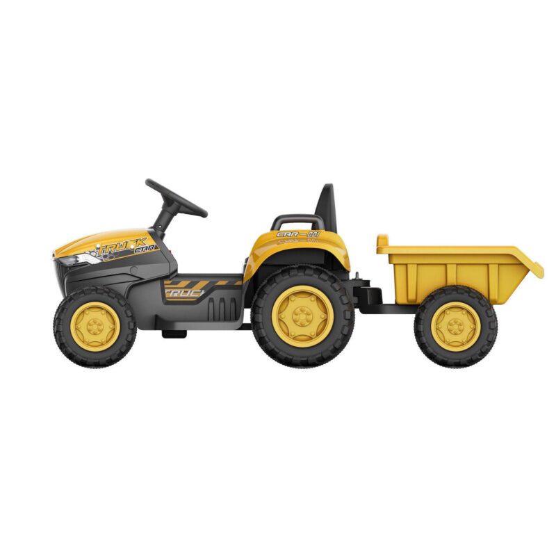 Blazin Wheels Blazin Tractor Yellow 12V Vehicle and Trailer Set - Image 2