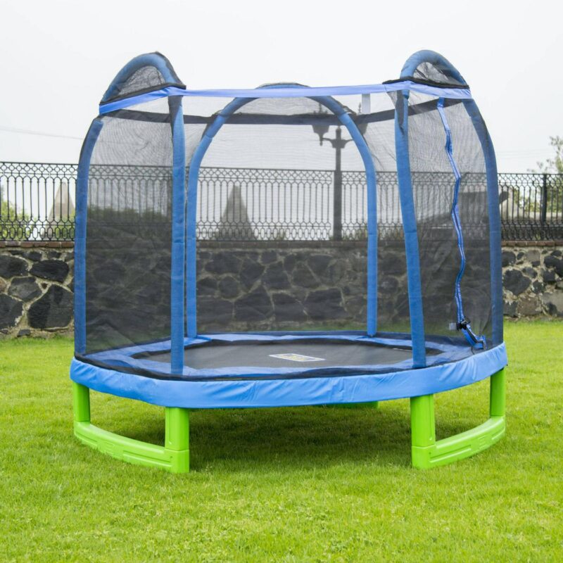 Bounce Pro 7-Foot My First Trampoline Hexagon (Ages 3-10) for Kids, Blue/Green - Image 3