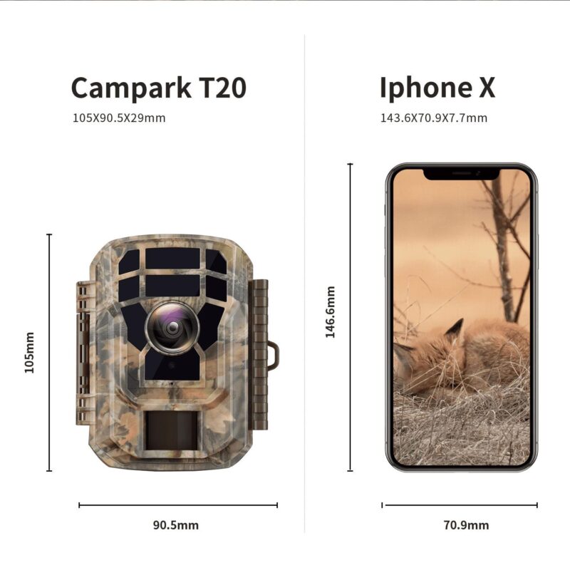 CAMPARK 2 PACK 1080P Trail Game Camera Hunting Deer Camera with Infrared Night Vision Waterproof Trail Cam for Wildlife Monitoring - Image 9