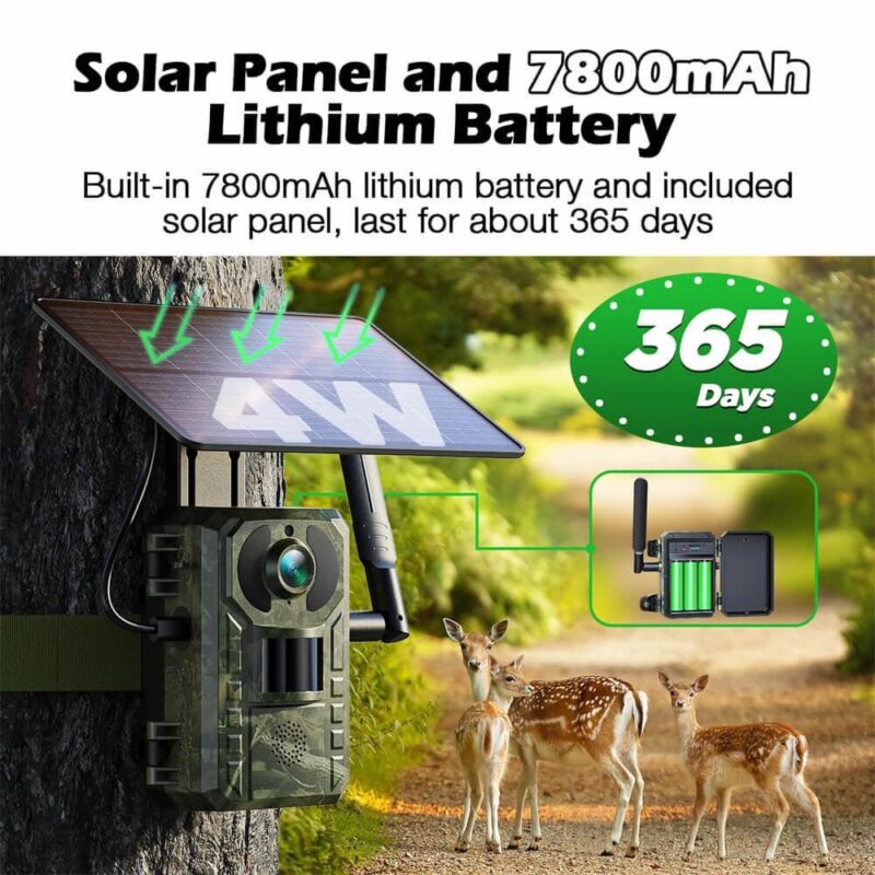 CAMPARK 4G Cellular Trail Camera Solar Powered, 2.5K 14MP Hunting Game Camera with Live View and Motion Alerts, 940nm No Glow Night Vision and IP66 Waterproof for Wildlife Monitoring - Image 10