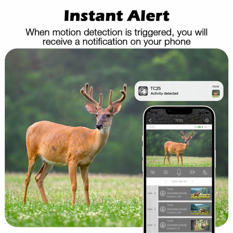 CAMPARK 4G Cellular Trail Camera Solar Powered, 2.5K 14MP Hunting Game Camera with Live View and Motion Alerts, 940nm No Glow Night Vision and IP66 Waterproof for Wildlife Monitoring - Image 9