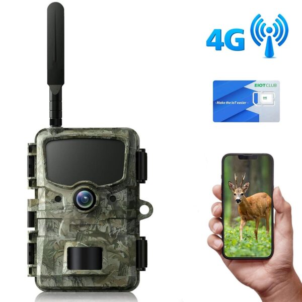 CAMPARK 4G LTE Cellular Trail Camera Sends Picture Video to Cell Phone - 24MP 1080P Game Hunting Camera with Night Vision Motion Activated Waterproof IP66 Trail Cam for Wildlife Monitoring