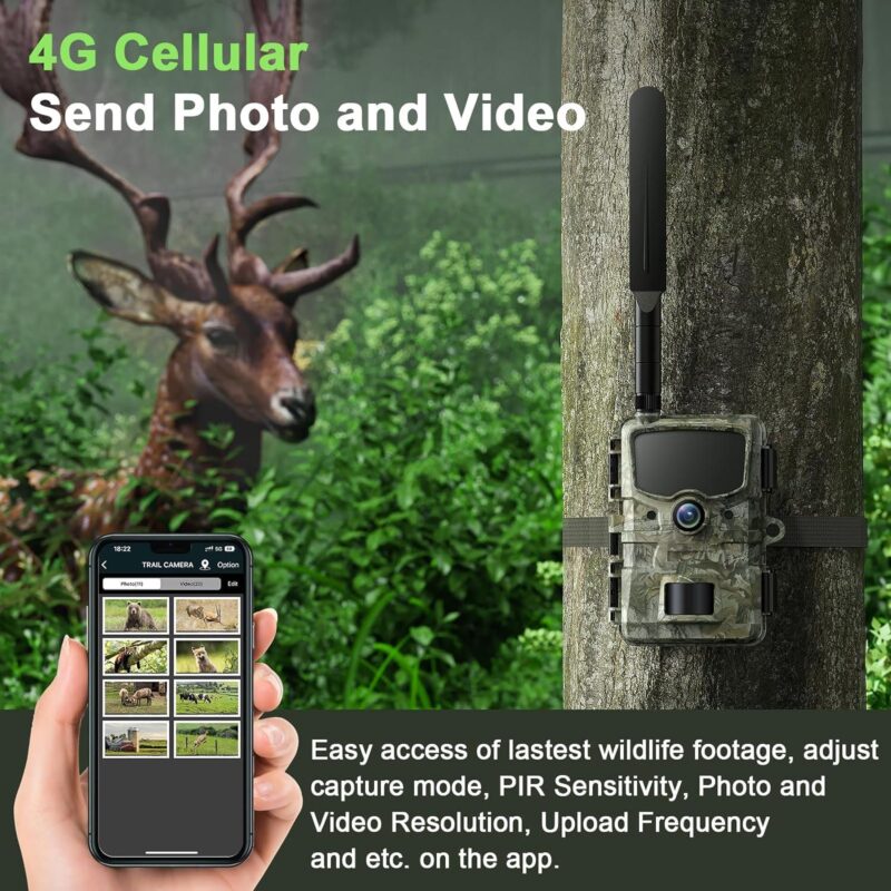 CAMPARK 4G LTE Cellular Trail Camera Sends Picture Video to Cell Phone - 24MP 1080P Game Hunting Camera with Night Vision Motion Activated Waterproof IP66 Trail Cam for Wildlife Monitoring - Image 2
