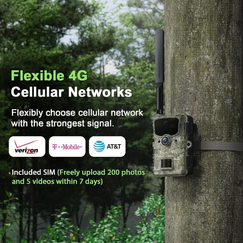 CAMPARK 4G LTE Cellular Trail Camera Sends Picture Video to Cell Phone - 24MP 1080P Game Hunting Camera with Night Vision Motion Activated Waterproof IP66 Trail Cam for Wildlife Monitoring - Image 4