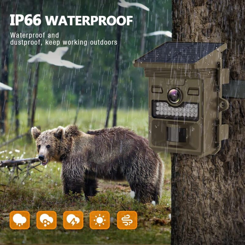 CAMPARK Solar Trail Camera 48MP 4K Hunting Game Camera Night Vision 0.1s Motion Activated Waterproof - Image 6