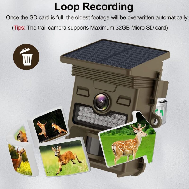 CAMPARK Solar Trail Camera 48MP 4K Hunting Game Camera Night Vision 0.1s Motion Activated Waterproof - Image 8