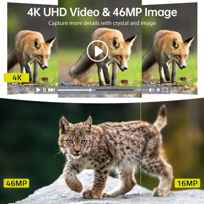 CAMPARK Solar WiFi Trail Camera Native 4K 30fps Bluetooth 46MP Game Camera with Infrared Night Vision 120A Wide Angel Motion Activated Waterproof IP66 Deer Hunting Trail Cam for Wildlife Monitoring - Image 5