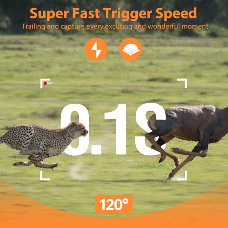 CAMPARK Solar WiFi Trail Camera Native 4K 30fps Bluetooth 46MP Game Camera with Infrared Night Vision 120A Wide Angel Motion Activated Waterproof IP66 Deer Hunting Trail Cam for Wildlife Monitoring - Image 9