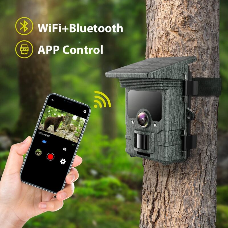 CAMPARK Solar WiFi Trail Camera Native 4K 30fps Bluetooth 46MP Game Camera with Infrared Night Vision 120A Wide Angel Motion Activated Waterproof IP66 Deer Hunting Trail Cam for Wildlife Monitoring - Image 2
