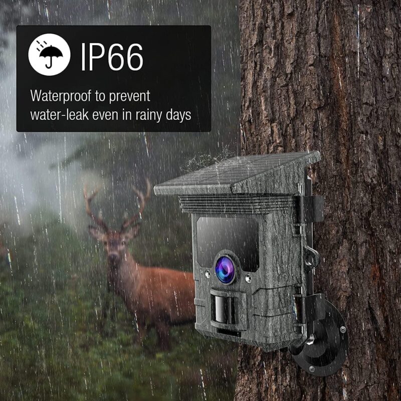 CAMPARK Solar WiFi Trail Camera Native 4K 30fps Bluetooth 46MP Game Camera with Infrared Night Vision 120A Wide Angel Motion Activated Waterproof IP66 Deer Hunting Trail Cam for Wildlife Monitoring - Image 6