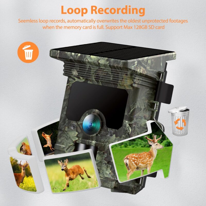CAMPARK Solar WiFi Trail Camera Native 4K 30fps Bluetooth 46MP Game Camera with Infrared Night Vision 120A Wide Angel Motion Activated Waterproof IP66 Deer Hunting Trail Cam for Wildlife Monitoring - Image 10