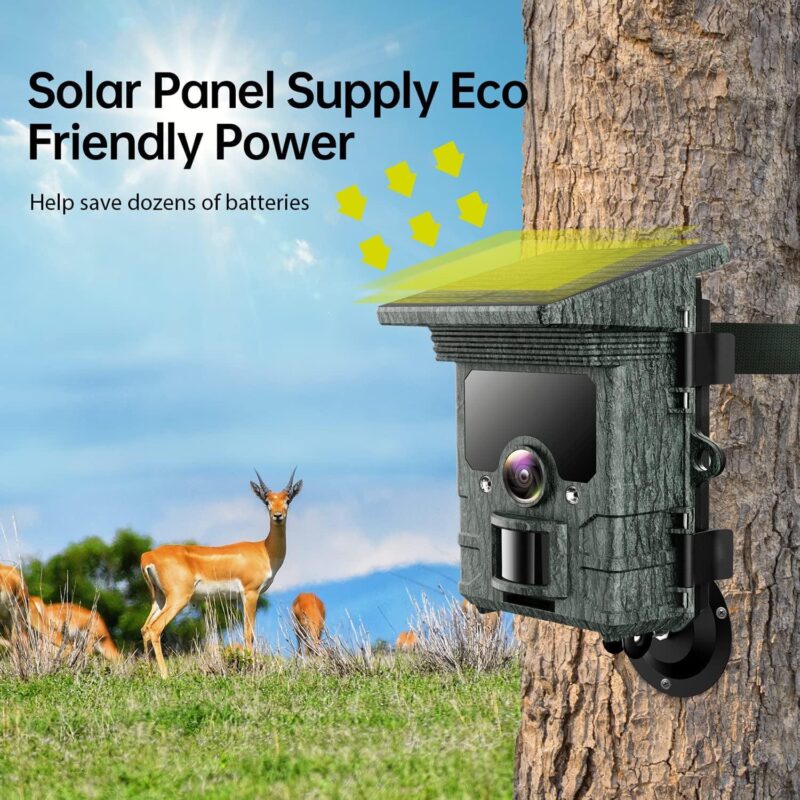 CAMPARK Solar WiFi Trail Camera Native 4K 30fps Bluetooth 46MP Game Camera with Infrared Night Vision 120A Wide Angel Motion Activated Waterproof IP66 Deer Hunting Trail Cam for Wildlife Monitoring - Image 3